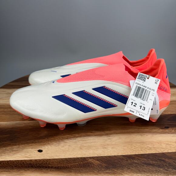 Adidas Copa Pure 3 Elite Laceless FG Coral Blaze Pack White Blue JS0650 Size 12